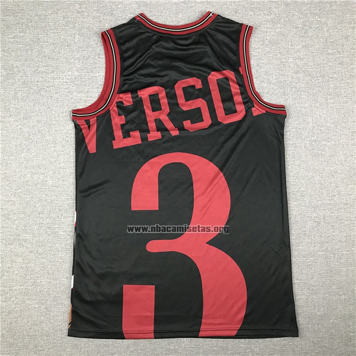 Camiseta Philadelphia 76ers Allen Iverson NO 3 Mitchell & Ness Big Face Negro